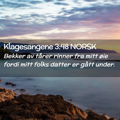 Picture 02 - Klagesangene 3:48 NORSK - Bekker av tårer rinner fra mitt øie fordi mitt - Bible Verse Picture