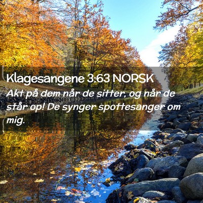Picture 02 - Klagesangene 3:63 NORSK - Akt på dem når de sitter, og når de står op! - Bible Verse Picture
