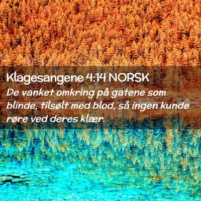 Picture 02 - Klagesangene 4:14 NORSK - De vanket omkring på gatene som blinde, tilsølt - Bible Verse Picture