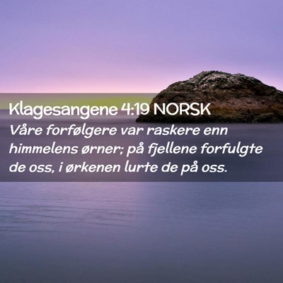 Picture 02 - Klagesangene 4:19 NORSK - Våre forfølgere var raskere enn himmelens - Bible Verse Picture
