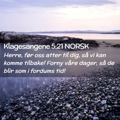 Picture 02 - Klagesangene 5:21 NORSK - Herre, før oss atter til dig, så vi kan komme - Bible Verse Picture