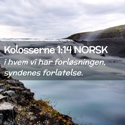 Picture 02 - Kolosserne 1:14 NORSK - i hvem vi har forløsningen, syndenes - Bible Verse Picture