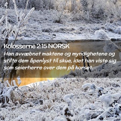 Picture 02 - Kolosserne 2:15 NORSK - Han avvæbnet maktene og myndighetene og stilte - Bible Verse Picture