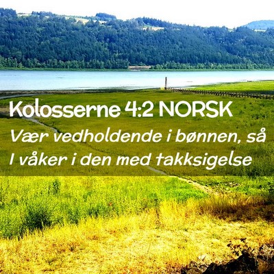 Picture 02 - Kolosserne 4:2 NORSK - Vær vedholdende i bønnen, så I våker i den - Bible Verse Picture