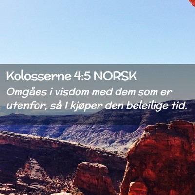 Picture 02 - Kolosserne 4:5 NORSK - Omgåes i visdom med dem som er utenfor, så I - Bible Verse Picture