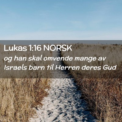 Picture 02 - Lukas 1:16 NORSK - og han skal omvende mange av Israels barn til - Bible Verse Picture