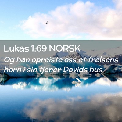Picture 02 - Lukas 1:69 NORSK - Og han opreiste oss et frelsens horn i sin tjener - Bible Verse Picture