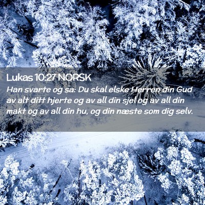 Picture 02 - Lukas 10:27 NORSK - Han svarte og sa: Du skal elske Herren din Gud av - Bible Verse Picture