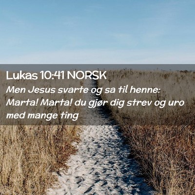 Picture 02 - Lukas 10:41 NORSK - Men Jesus svarte og sa til henne: Marta! Marta! - Bible Verse Picture