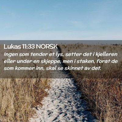 Picture 02 - Lukas 11:33 NORSK - Ingen som tender et lys, setter det i kjelleren - Bible Verse Picture