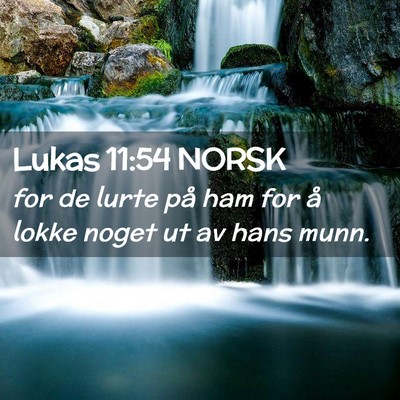 Picture 02 - Lukas 11:54 NORSK - for de lurte på ham for å lokke noget ut av - Bible Verse Picture