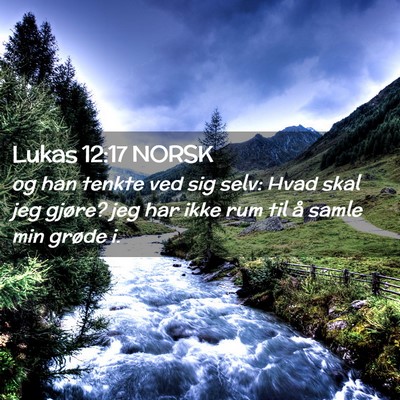 Picture 02 - Lukas 12:17 NORSK - og han tenkte ved sig selv: Hvad skal jeg gjøre? - Bible Verse Picture