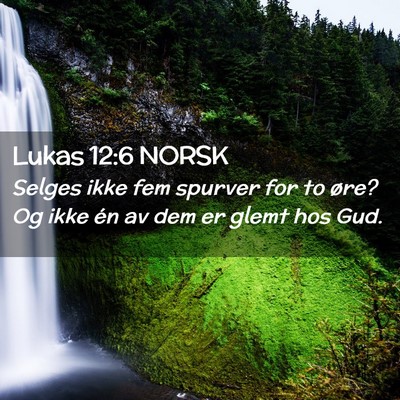 Picture 02 - Lukas 12:6 NORSK - Selges ikke fem spurver for to øre? Og ikke én - Bible Verse Picture