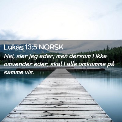 Picture 02 - Lukas 13:5 NORSK - Nei, sier jeg eder; men dersom I ikke omvender - Bible Verse Picture