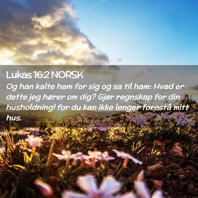 Picture 02 - Lukas 16:2 NORSK - Og han kalte ham for sig og sa til ham: Hvad er - Bible Verse Picture