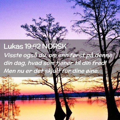 Picture 02 - Lukas 19:42 NORSK - Visste også du, om enn først på denne din dag, - Bible Verse Picture