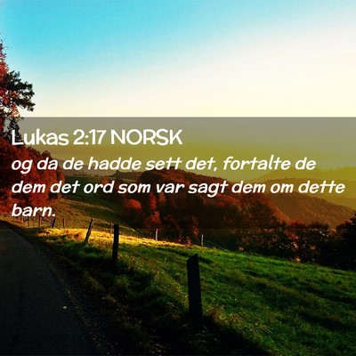 Picture 02 - Lukas 2:17 NORSK - og da de hadde sett det, fortalte de dem det ord - Bible Verse Picture