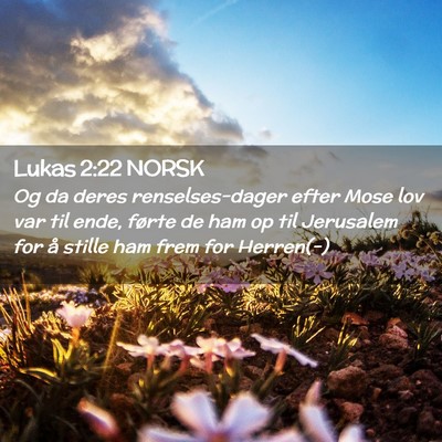 Picture 02 - Lukas 2:22 NORSK - Og da deres renselses-dager efter Mose lov var - Bible Verse Picture