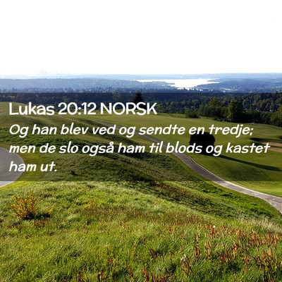 Picture 02 - Lukas 20:12 NORSK - Og han blev ved og sendte en tredje; men de slo - Bible Verse Picture