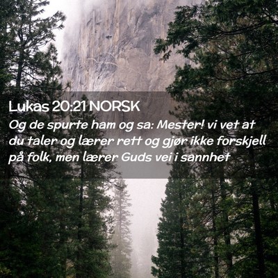 Picture 02 - Lukas 20:21 NORSK - Og de spurte ham og sa: Mester! vi vet at du - Bible Verse Picture