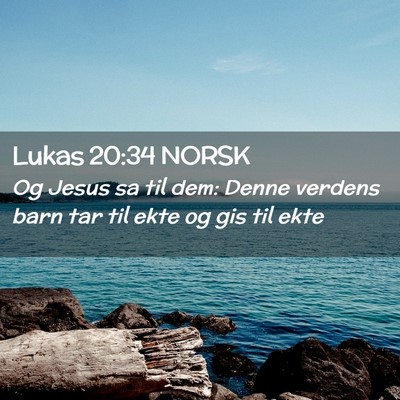 Picture 02 - Lukas 20:34 NORSK - Og Jesus sa til dem: Denne verdens barn tar til - Bible Verse Picture