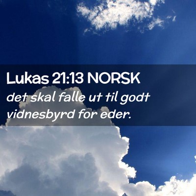 Picture 02 - Lukas 21:13 NORSK - det skal falle ut til godt vidnesbyrd for - Bible Verse Picture