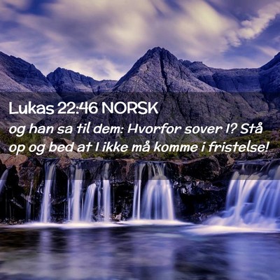 Picture 02 - Lukas 22:46 NORSK - og han sa til dem: Hvorfor sover I? Stå op og - Bible Verse Picture