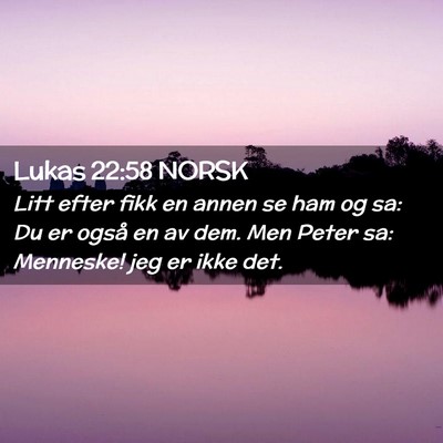 Picture 02 - Lukas 22:58 NORSK - Litt efter fikk en annen se ham og sa: Du er - Bible Verse Picture