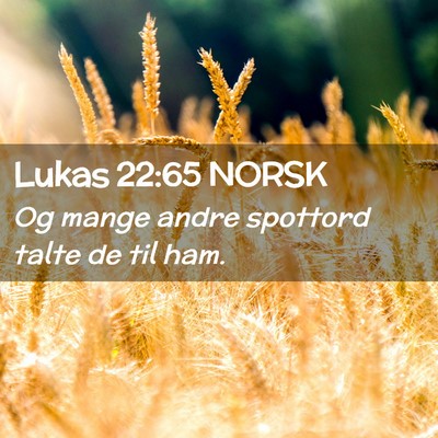 Picture 02 - Lukas 22:65 NORSK - Og mange andre spottord talte de til - Bible Verse Picture