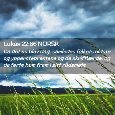 Picture 02 - Lukas 22:66 NORSK - Da det nu blev dag, samledes folkets eldste og - Bible Verse Picture