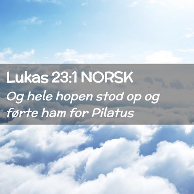 Picture 02 - Lukas 23:1 NORSK - Og hele hopen stod op og førte ham for - Bible Verse Picture