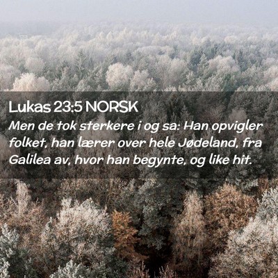 Picture 02 - Lukas 23:5 NORSK - Men de tok sterkere i og sa: Han opvigler folket, - Bible Verse Picture