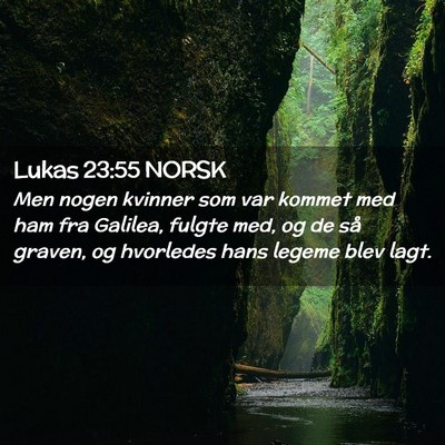 Picture 02 - Lukas 23:55 NORSK - Men nogen kvinner som var kommet med ham fra - Bible Verse Picture