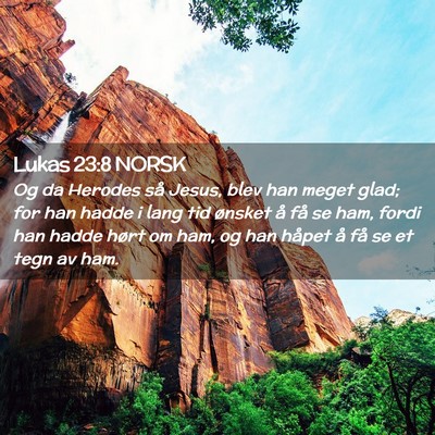 Picture 02 - Lukas 23:8 NORSK - Og da Herodes så Jesus, blev han meget glad; for - Bible Verse Picture