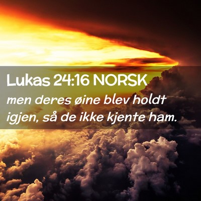 Picture 02 - Lukas 24:16 NORSK - men deres øine blev holdt igjen, så de ikke - Bible Verse Picture