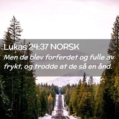 Picture 02 - Lukas 24:37 NORSK - Men de blev forferdet og fulle av frykt, og - Bible Verse Picture