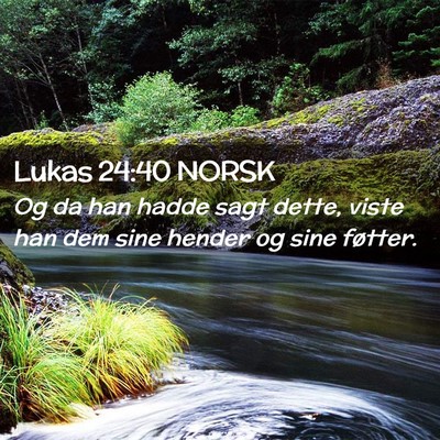 Picture 02 - Lukas 24:40 NORSK - Og da han hadde sagt dette, viste han dem sine - Bible Verse Picture