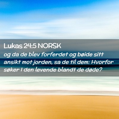 Picture 02 - Lukas 24:5 NORSK - og da de blev forferdet og bøide sitt ansikt mot - Bible Verse Picture