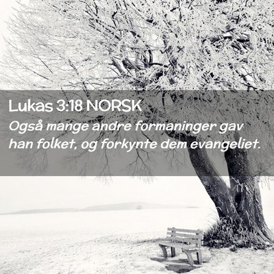 Picture 02 - Lukas 3:18 NORSK - Også mange andre formaninger gav han folket, og - Bible Verse Picture