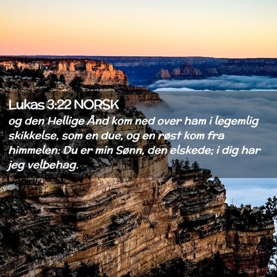 Picture 02 - Lukas 3:22 NORSK - og den Hellige Ånd kom ned over ham i legemlig - Bible Verse Picture