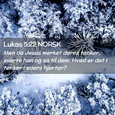 Picture 02 - Lukas 5:22 NORSK - Men da Jesus merket deres tanker, svarte han og - Bible Verse Picture