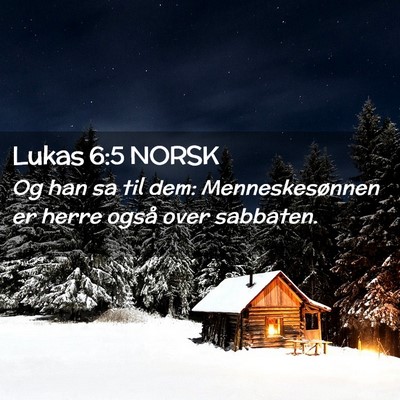 Picture 02 - Lukas 6:5 NORSK - Og han sa til dem: Menneskesønnen er herre også - Bible Verse Picture