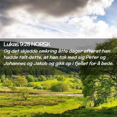Picture 02 - Lukas 9:28 NORSK - Og det skjedde omkring åtte dager efterat han - Bible Verse Picture