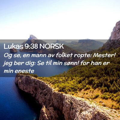 Picture 02 - Lukas 9:38 NORSK - Og se, en mann av folket ropte: Mester! jeg ber - Bible Verse Picture