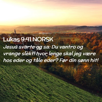 Picture 02 - Lukas 9:41 NORSK - Jesus svarte og sa: Du vantro og vrange slekt! - Bible Verse Picture