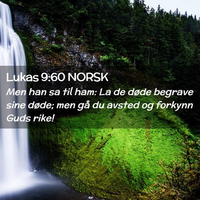 Picture 02 - Lukas 9:60 NORSK - Men han sa til ham: La de døde begrave sine - Bible Verse Picture