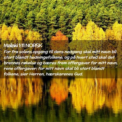 Picture 02 - Malaki 1:11 NORSK - For fra solens opgang til dens nedgang skal mitt - Bible Verse Picture