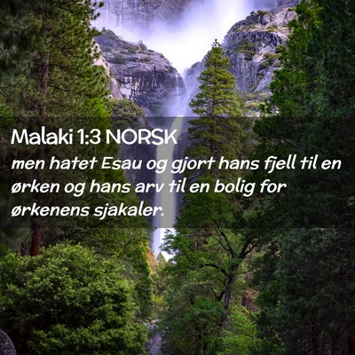 Picture 02 - Malaki 1:3 NORSK - men hatet Esau og gjort hans fjell til en ørken - Bible Verse Picture