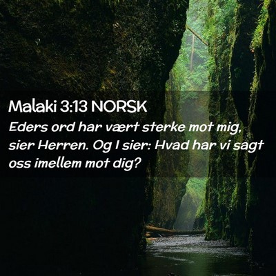 Picture 02 - Malaki 3:13 NORSK - Eders ord har vært sterke mot mig, sier Herren. - Bible Verse Picture