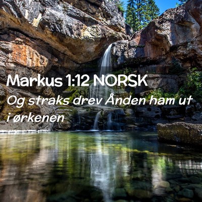 Picture 02 - Markus 1:12 NORSK - Og straks drev Ånden ham ut i - Bible Verse Picture